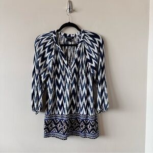 LUCKY Brand-Boho 3/4 Sleeve Lightweight V-Neck Top (Size:Medium)